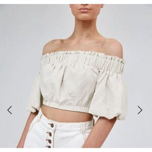 The Fifth‎ Label Blouse Off Shoulder Cropped Beige Theo Wheat Top Size Small/4